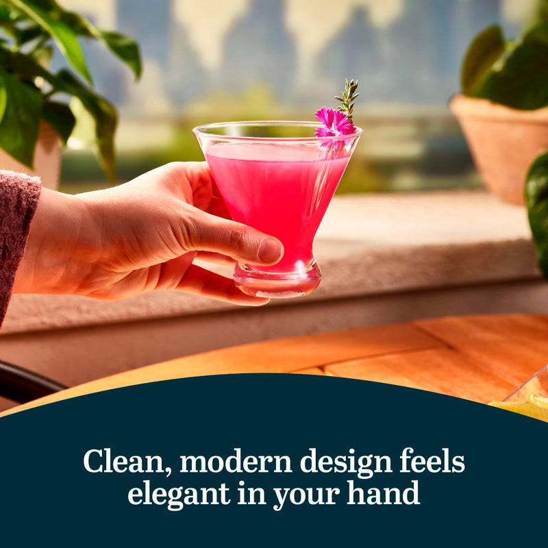 LIBBEY طقم كؤوس مارتيني بدون ساق من ليبي 12 قطعة، آمنة للغسل في غسالة الصحون، طقم كؤوس كوكتيل خفيف لحفلات الزفاف - Image 5